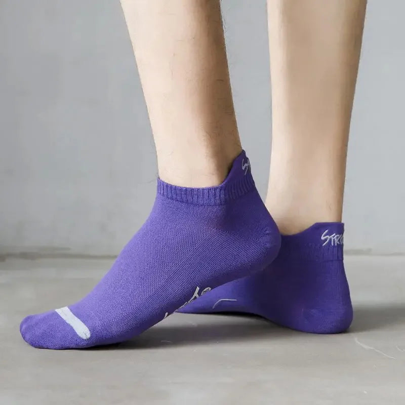 Breathable Ankle Socks – Colorful Invisible Sportswear for Men Running