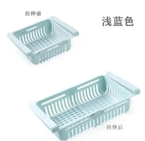 Retractable Refrigerator Storage Basket – Adjustable Kitchen Drawer for Organization