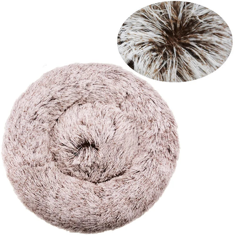 Plush Round Pet Bed – Soft Warm Nest for Large and Medium Dogs or Cats