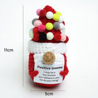 Handmade Wool Crochet Dog Doll – Positive Affirmation Plush for Home Decor