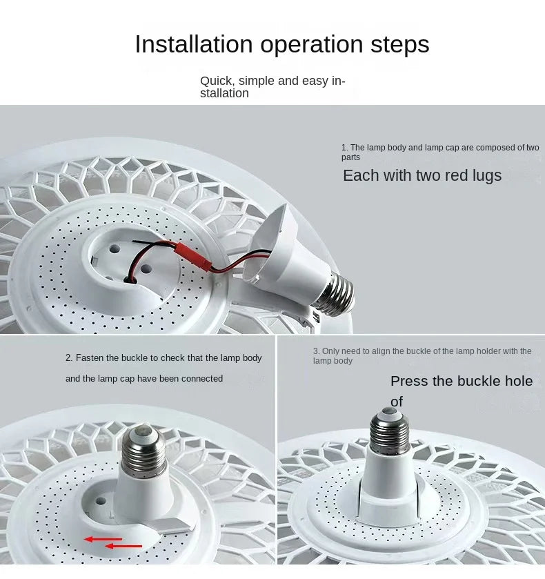 Modern LED Ceiling Fan Light – Remote Controlled E27 Lamp for Bedroom