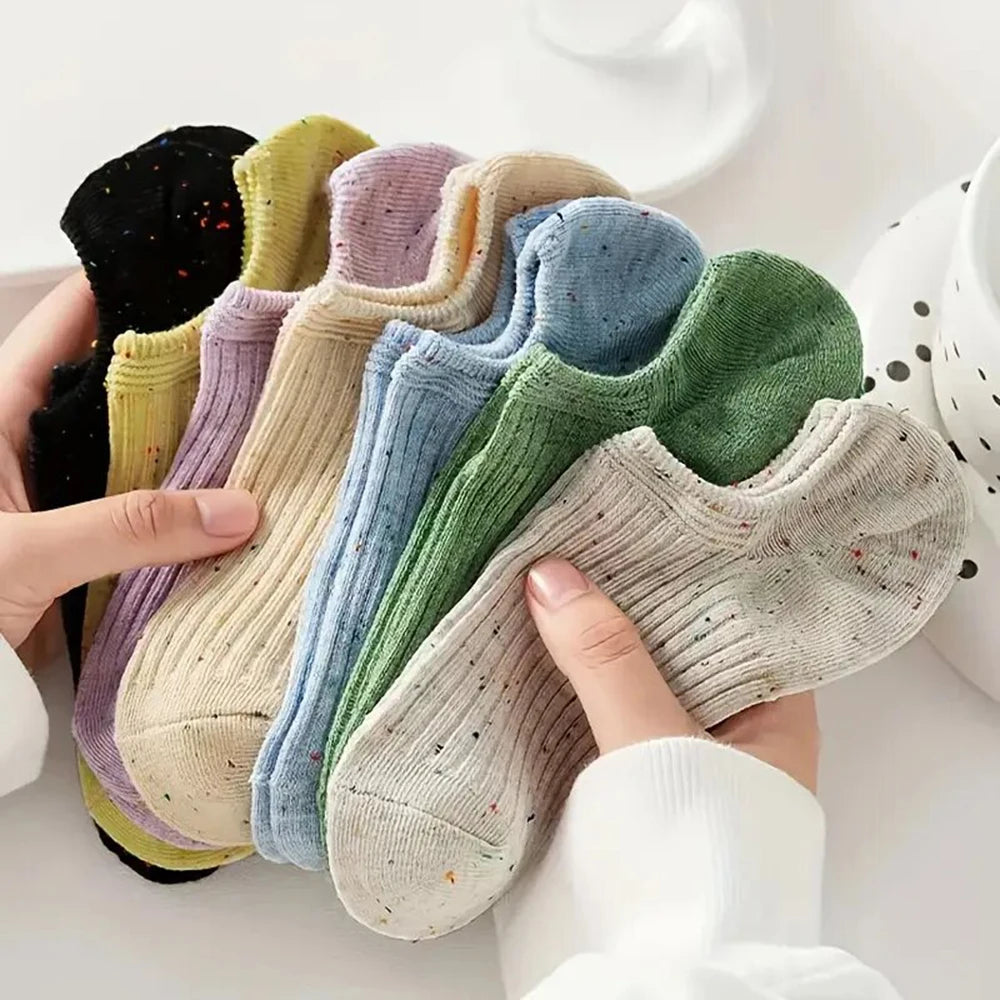 Cartoon Teddy Bear Ankle Socks – Breathable Cotton Casual Footwear for Women