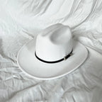 Vintage Wide Brim Cowboy Hat – Leather Western Style for Men and Women