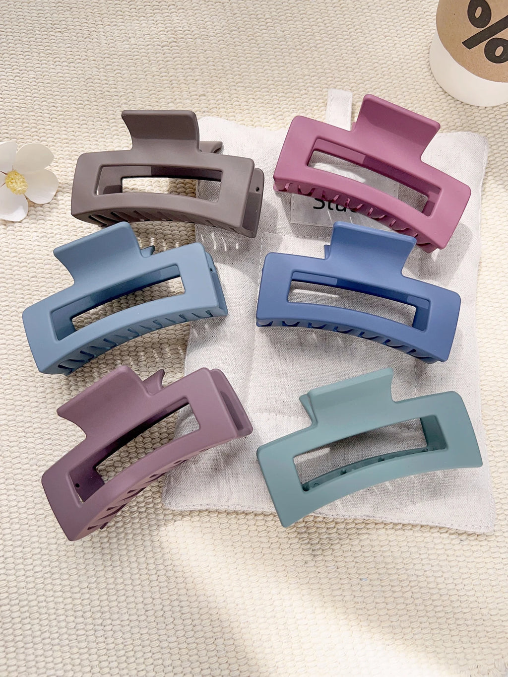 Matte Square Hair Claw Clips – Non-slip 3.4 inch Accessories for Thick Hair