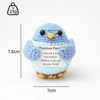 Handmade Wool Crochet Dog Doll – Positive Affirmation Plush for Home Decor