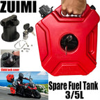 5L Plastic Fuel Canister – Lockable Backup Tank for Motorcycle SUV Storage