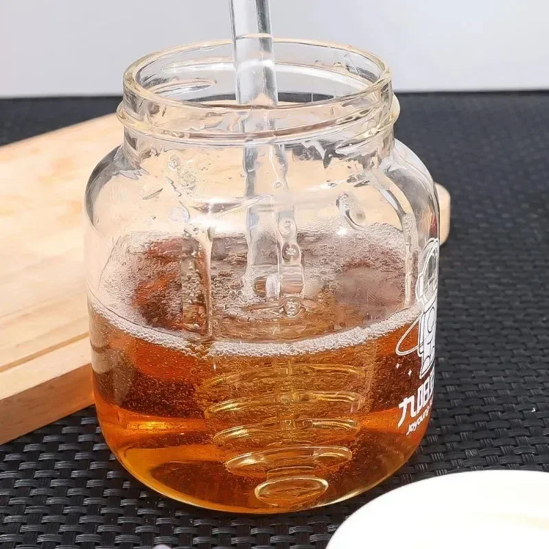 Glass Honey Dipper Stick – Drizzle Spoon for Kitchen Cooking and Tea Stirring