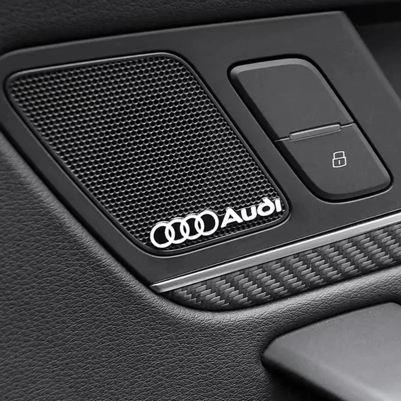 3D Aluminum Car Badge Emblems – Interior Audio Decoration for Audi Models