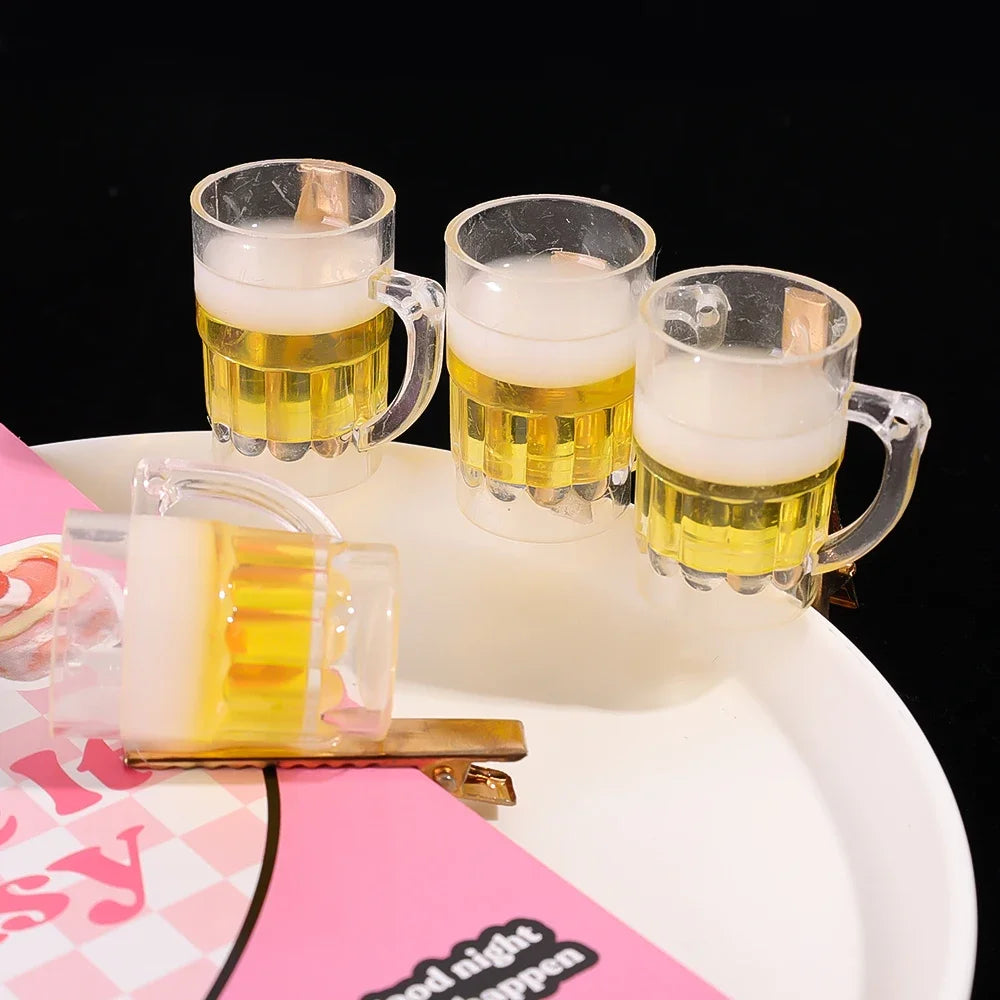Beer Shaped Hair Clips – Creative Novelty Barrettes for Party Hairstyling