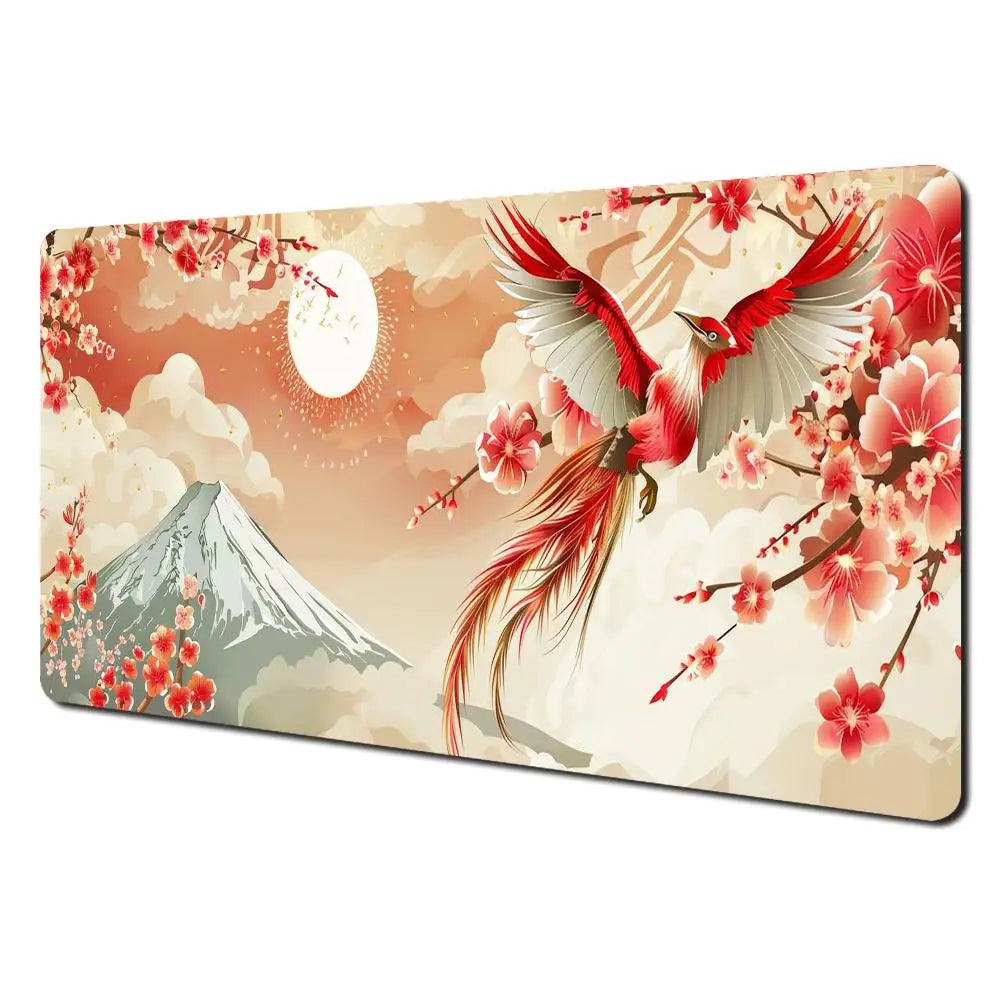 Wave and Sushi Desk Mat – Non-Slip Rubber Mouse Pad for Office and Gaming