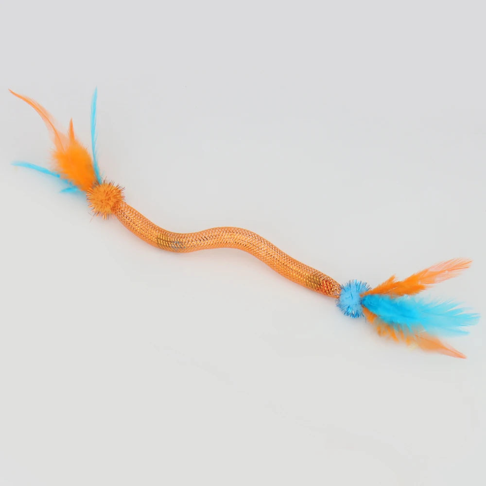 Interactive Cat Feather Ball – Plush Mint Toy for Kitten Play