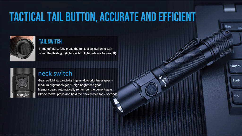 Tactical LED Flashlight – 1800 Lumen USB Rechargeable for Outdoor Camping