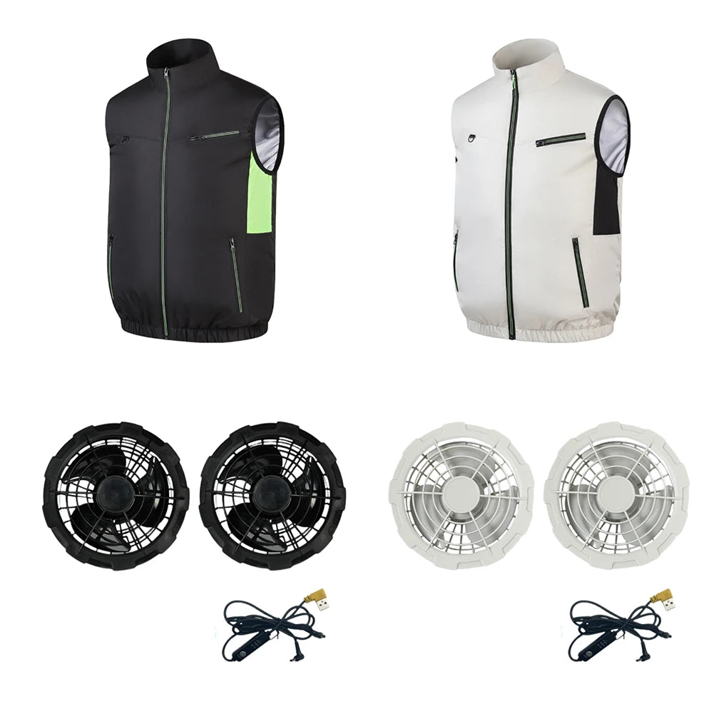 Cooling Fan Vest – Air Conditioned Heat Resistant Jacket for Outdoor Fishing Hiking