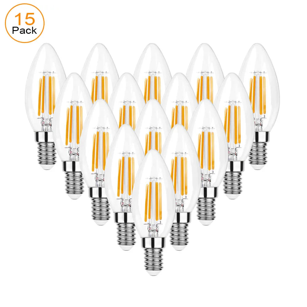 Dimmable Candelabra LED Bulbs – Warm White Lighting for Chandeliers