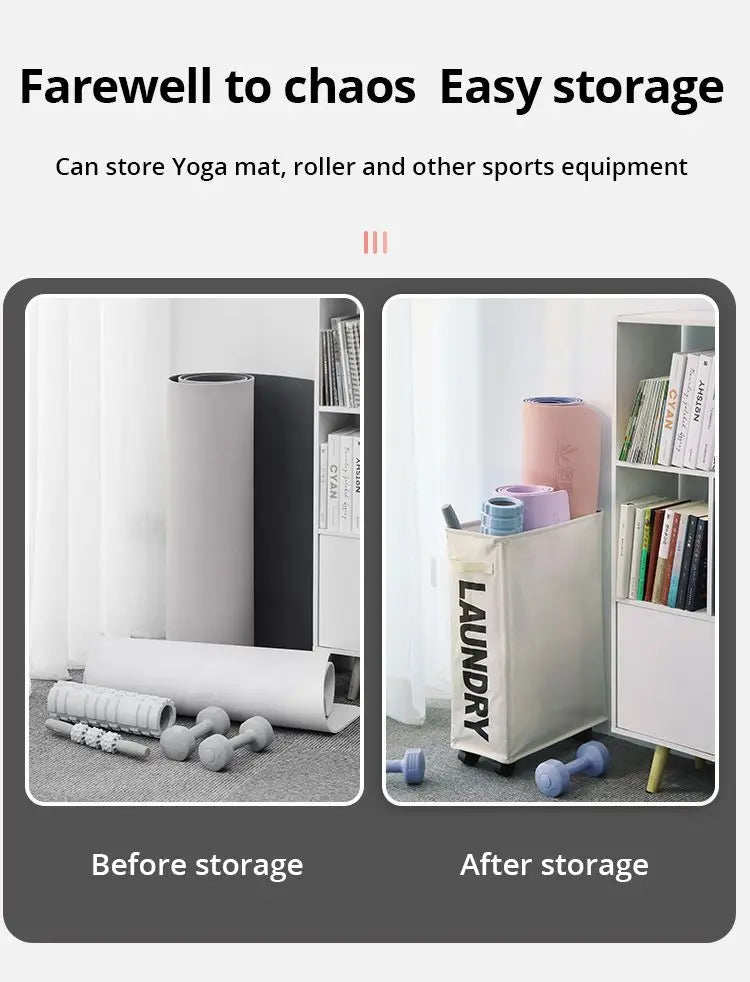 Rolling Slim Laundry Hamper – 22 Inch Waterproof Sorter for Home Organization