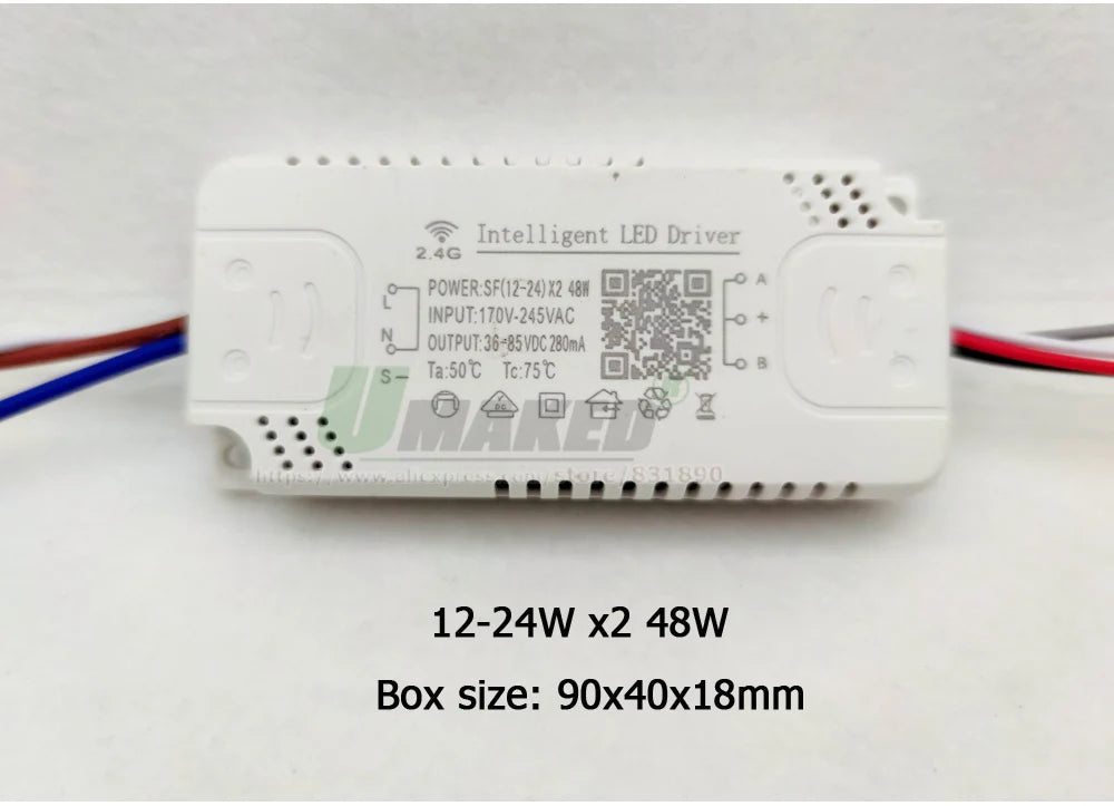 Dimmable LED Chandelier Driver – RF Remote and App Control for Dual Color Lights