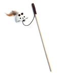 Colorful Feather Wand Toy – Interactive Wooden Rod for Cat Exercise