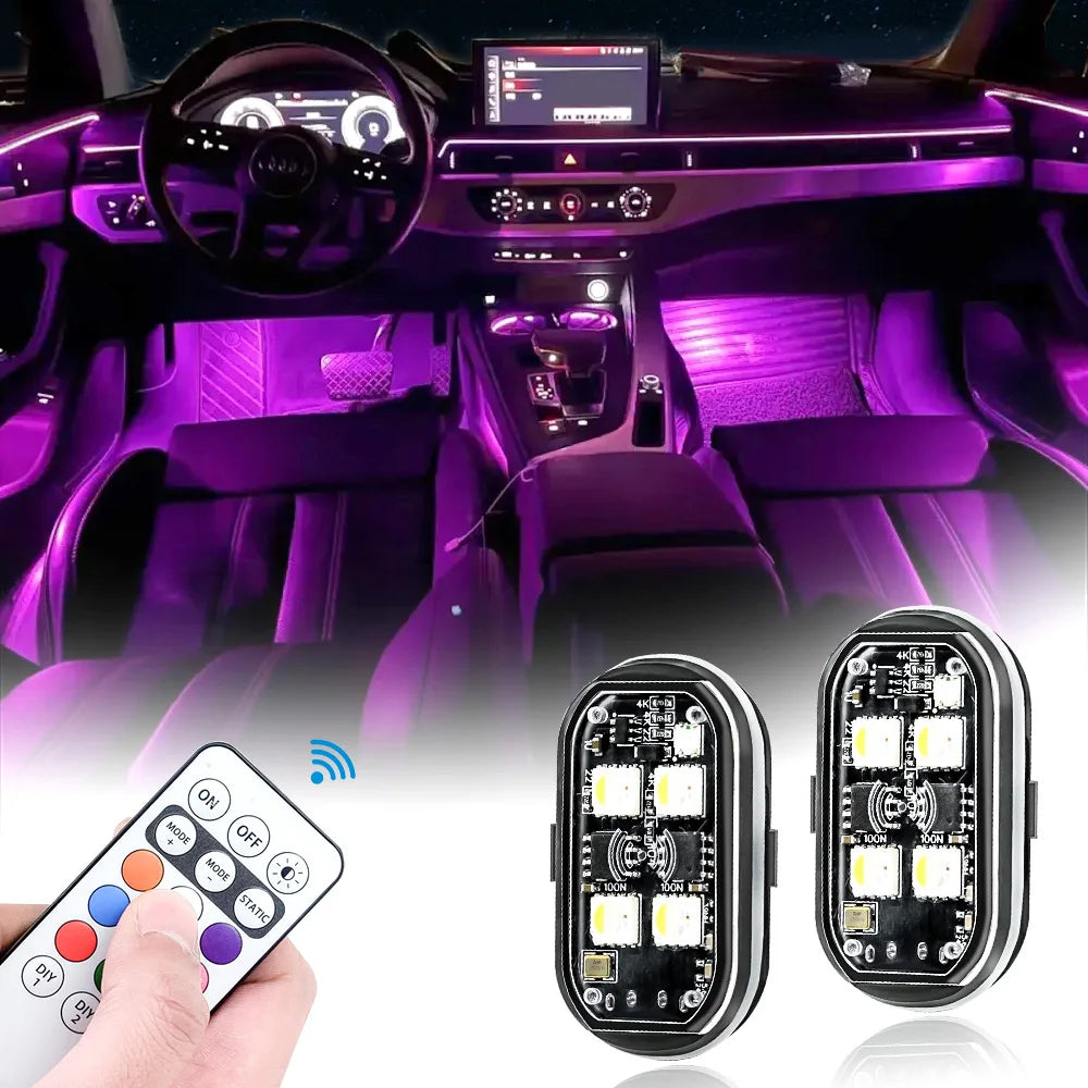 Wireless LED Strobe Lights – Multicolor Anti-Collision Warning for Car Decor