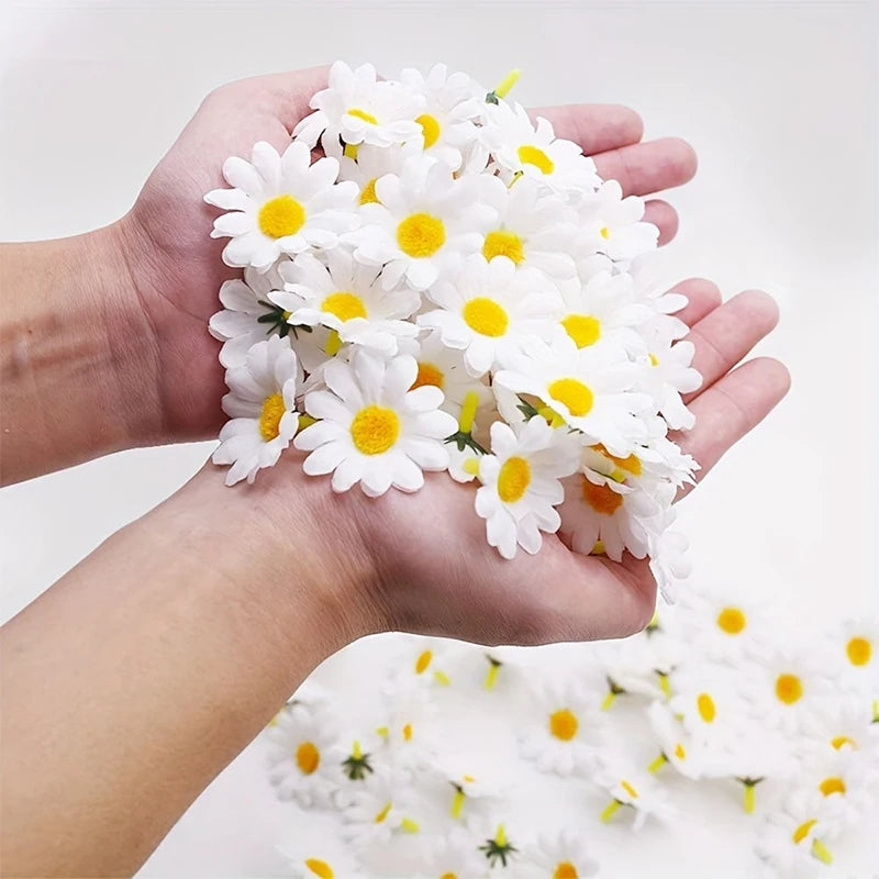 Silk Daisy Artificial Flowers – Floral Decorations for Wedding Home Decor