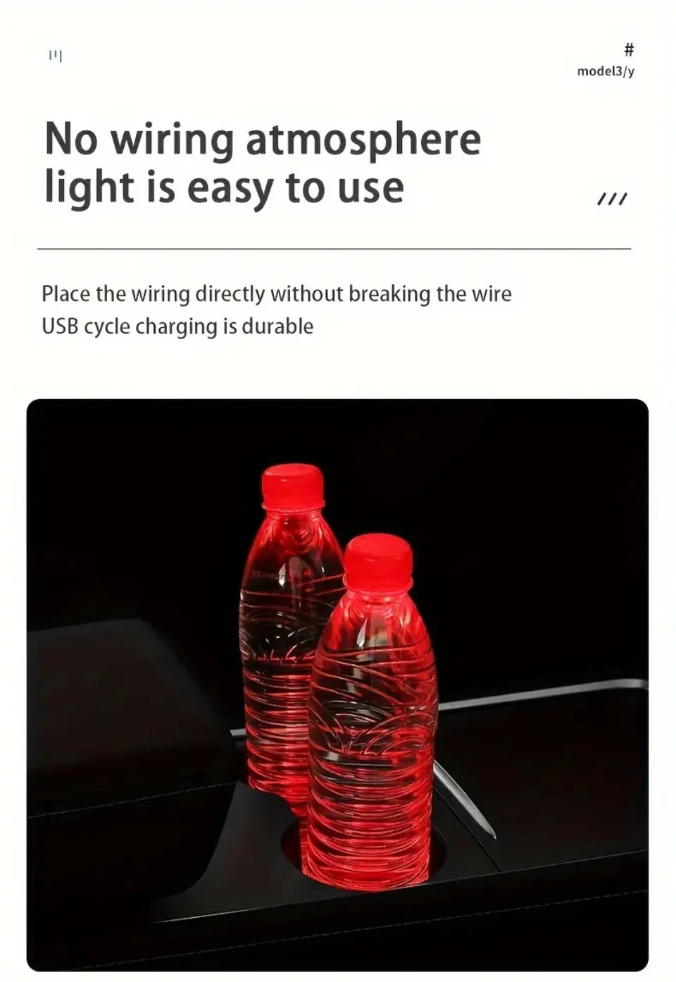 LED Car Cup Holder Coasters – Light Sensor Atmosphere Mats for Auto Interior