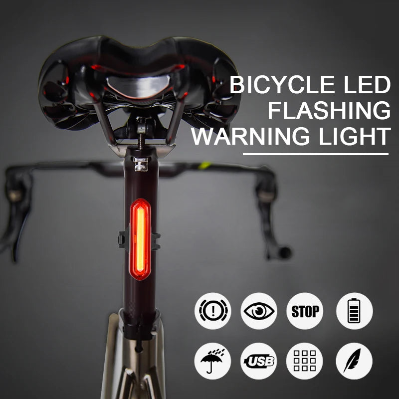 USB Rechargeable LED Bike Tail Light – Waterproof Safety Lamp for Cycling