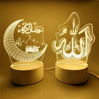 Acrylic LED Night Light – Eid Mubarak Ornament for Ramadan Home Decor