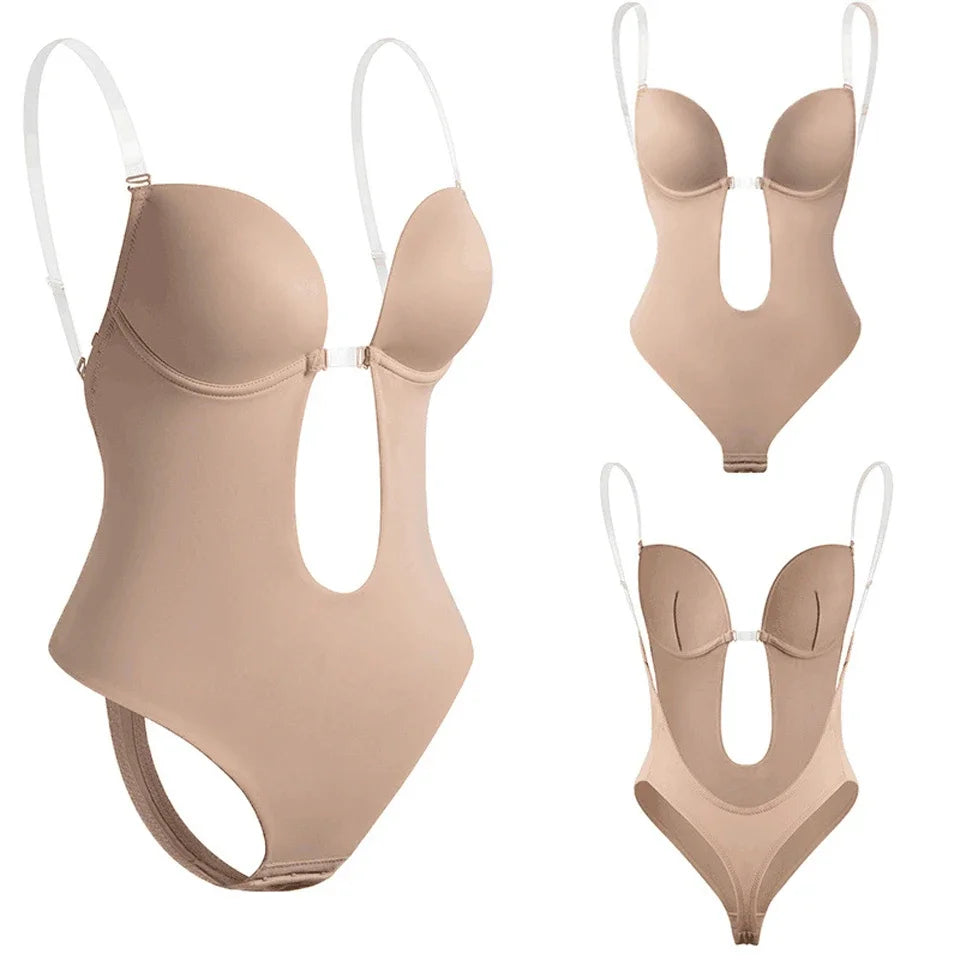 Backless Bodysuit Shapewear – Tummy Control Thong for Invisible Slimming Support