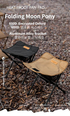 Ultralight Folding Camping Chair – Portable Aluminum Moon Chair for Outdoor Hiking