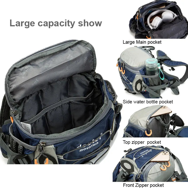 Multi-Pocket Fanny Pack – Water Bottle Holder for Outdoor Hiking and Cycling