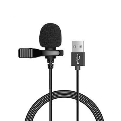 Portable Lavalier Lapel Microphone – 1.5m Wired Mic for Phone and Laptop
