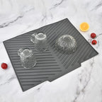 Silicone Dish Drying Mat – Non-Slip Heat Resistant Pad for Kitchen Counters
