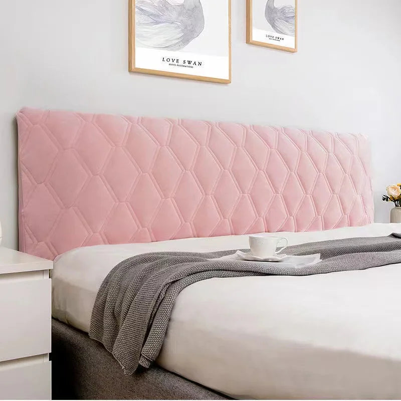 Velvet Headboard Cover – Quilted Dust Protector for Bedroom Decor
