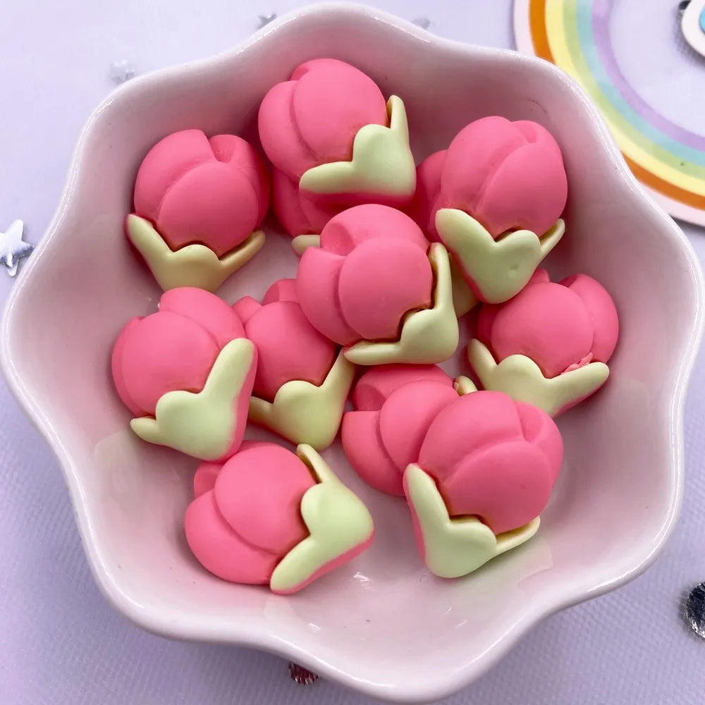 Resin Cherry Blossom Flatbacks – Colorful DIY Stones for Scrapbook Crafts