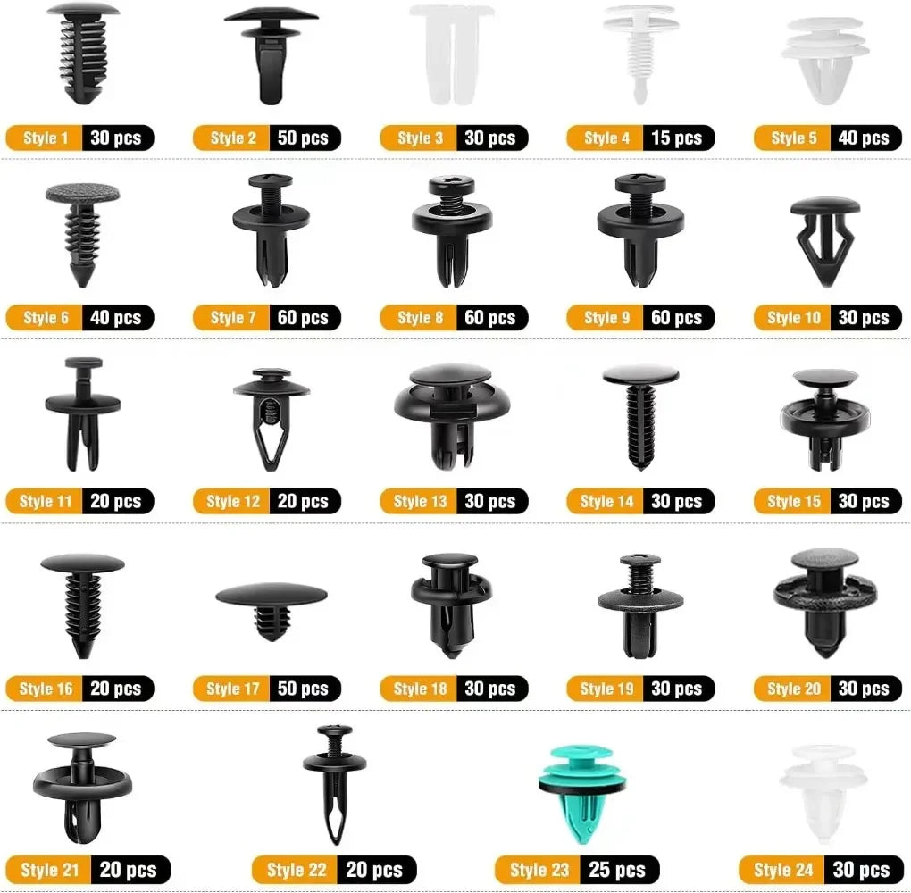 Automotive Plastic Fastener Kit – Bumper and Fender Rivet Retainers for Car Repair