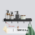 Bathroom Corner Shelf – Adhesive Black Shower Storage for Shampoo