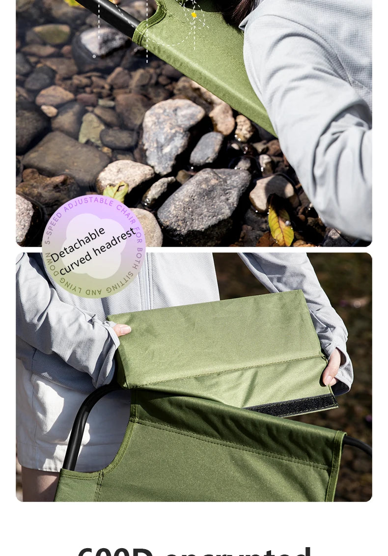 Folding Camping Chair – Adjustable Portable Seat for Outdoor Hiking Travel
