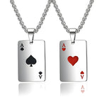 Ace of Spades Pendant Necklace – Stainless Steel Poker Jewelry for Men