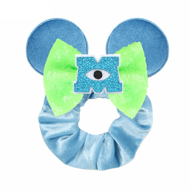 Velvet Sequin Mouse Ear Scrunchies – Elastic Hair Accessories for Kids Party