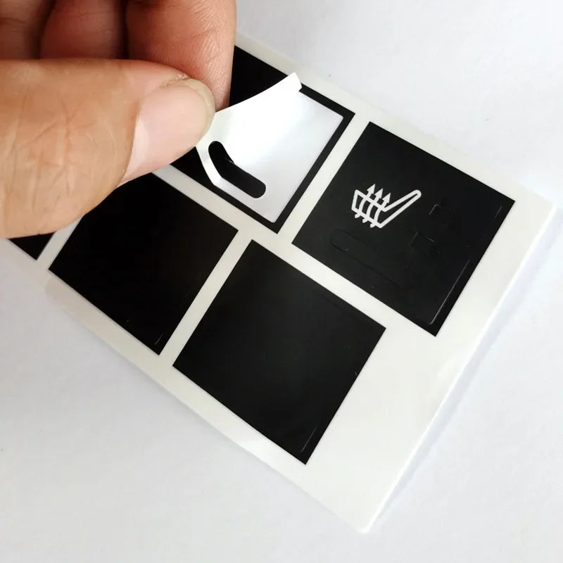 Heated Seat Button Repair Decals – Matte Black Stickers for Jeep Cherokee