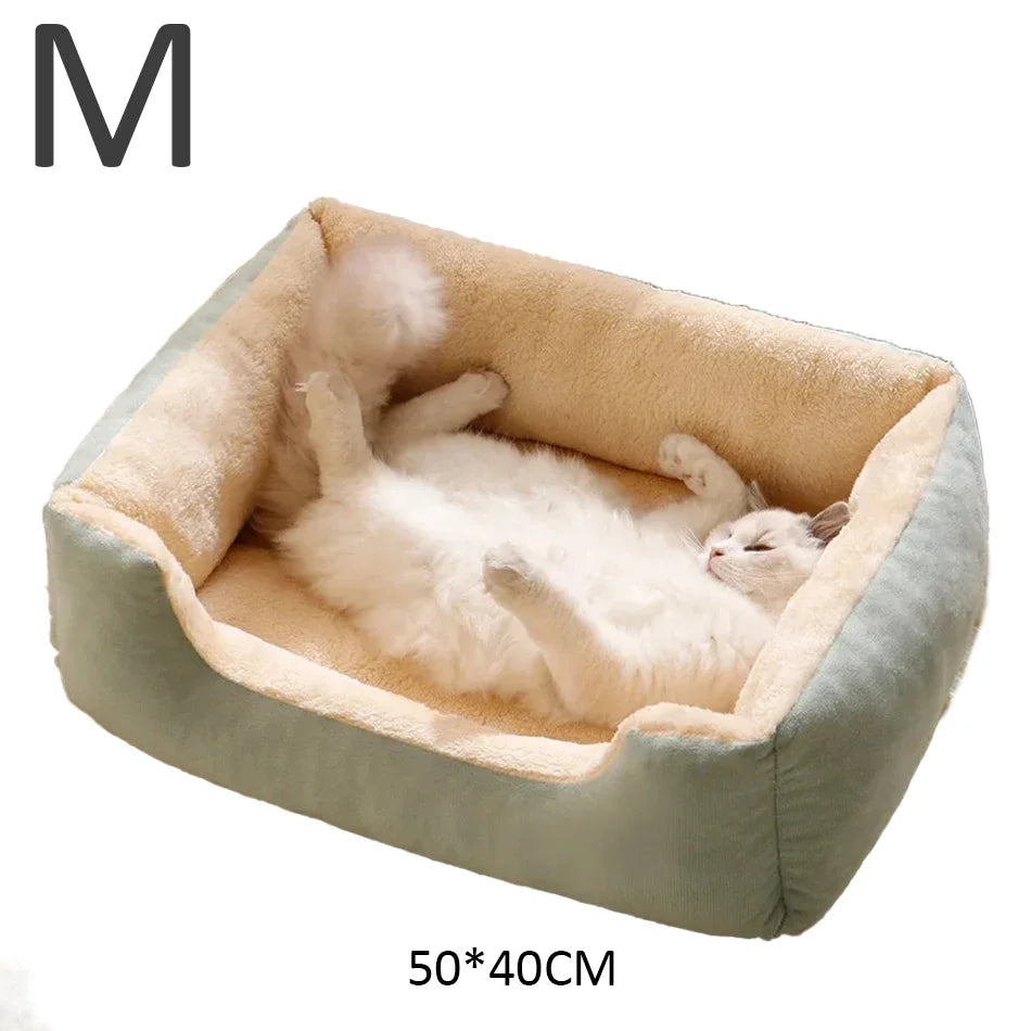 Cat Bed – Plush Cushioned Basket for Kitten and Small Pet Comfort