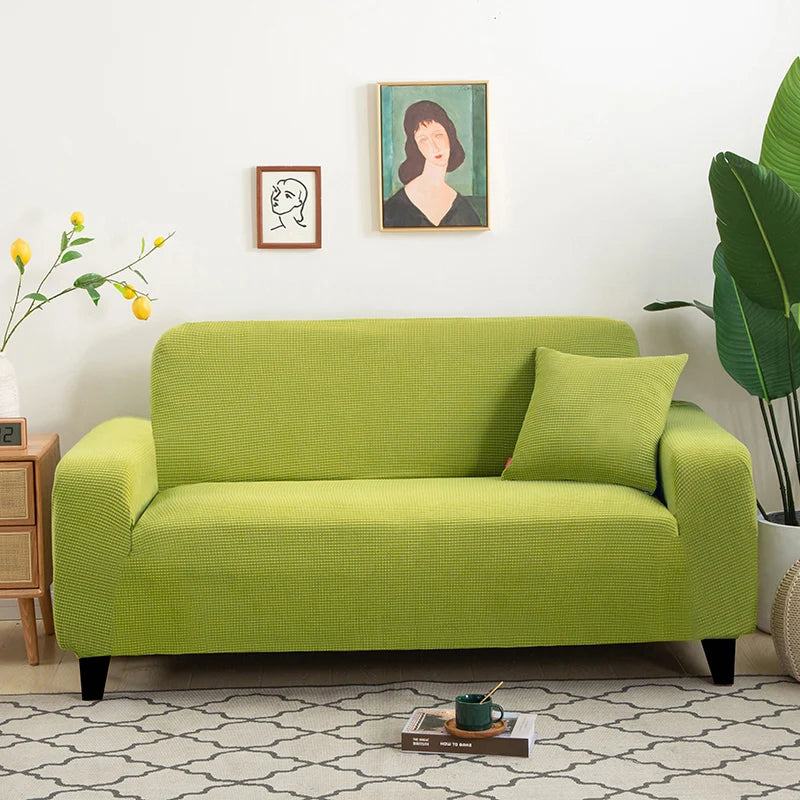 Jacquard Stretch Sofa Cover – Elastic Slipcover for L Shape and Standard Couches