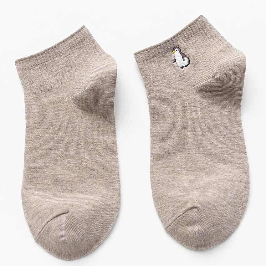 Embroidered Animal Cotton Socks – Kawaii Harajuku Style for Casual Wear