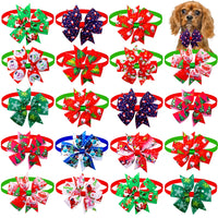 Adjustable Christmas Dog Bow Ties – Festive Holiday Pet Costume Accessories