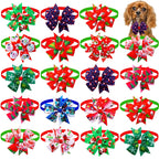 Adjustable Christmas Dog Bow Ties – Festive Holiday Pet Costume Accessories