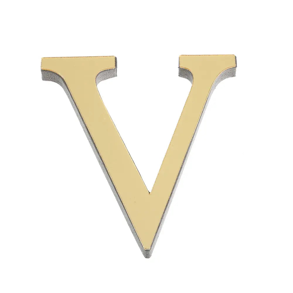 3D Gold Acrylic Letter Wall Stickers – Self-Adhesive Alphabet Home Decor