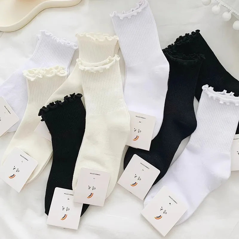 Ruffled Cotton Ankle Socks – Kawaii Lolita Accessories for Women