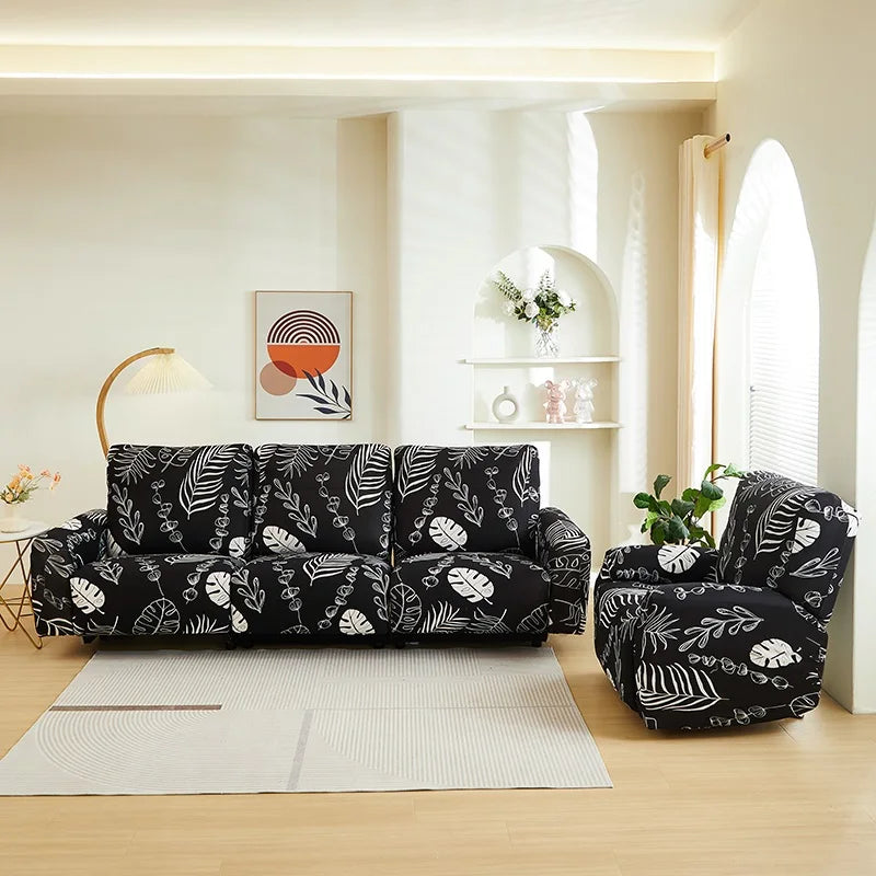 Printed Elastic Recliner Cover – Stretch Slipcover for Living Room Furniture