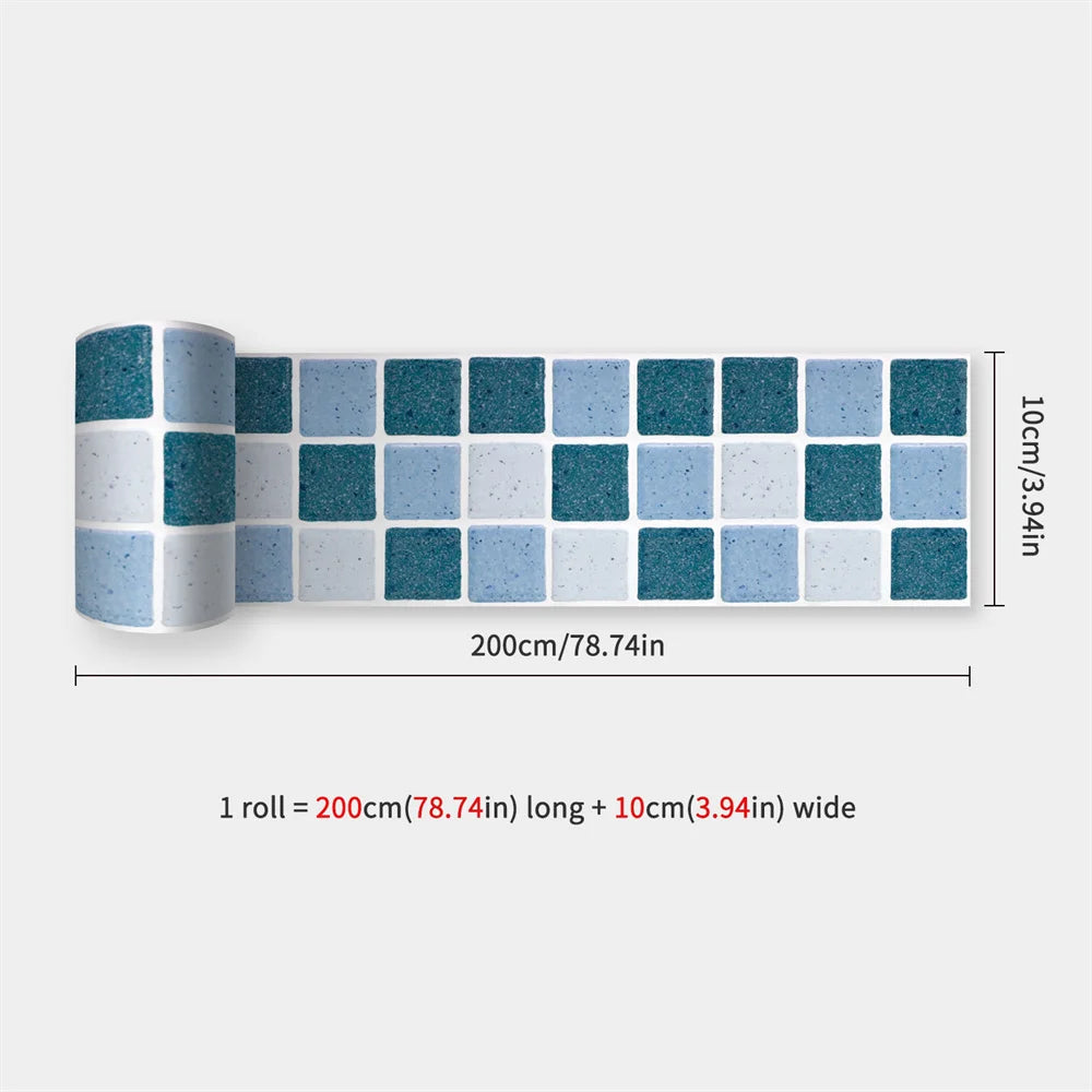 Self-Adhesive Waist Line Stickers – Waterproof Border Mural for Kitchen Decor