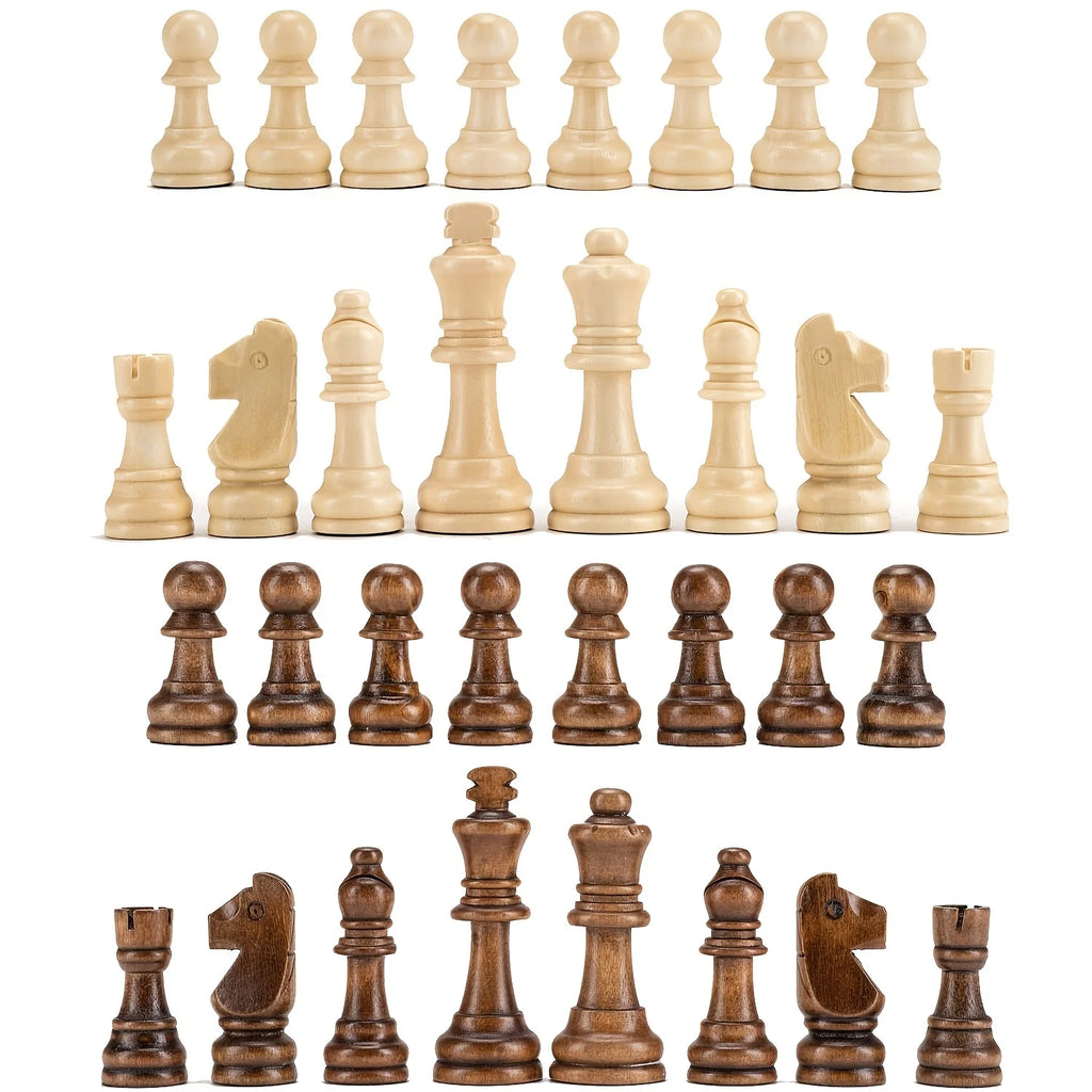 Staunton Wooden Chess Pieces – 8cm King Standard Set for Tournament Play