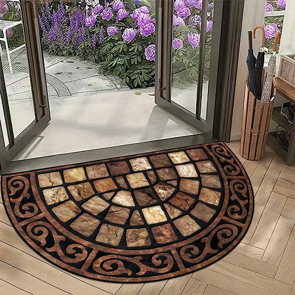 Retro Non-Slip Entrance Mat – Wear-Resistant Absorbent Rug for Home Decor
